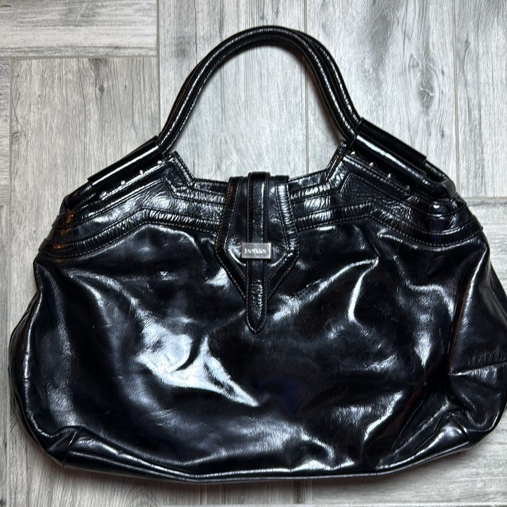Botkier Ladies Black Double Handle Glossy Hobo Handbag